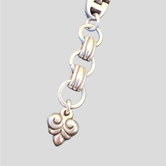 Brighton Tribeca Linked Panels Silver Plated Wrap Bracelet Adjustable 7”-8” EUC - Picture 5 of 10